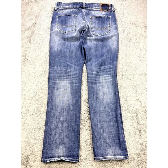 American Eagle Extreme Flex 4 Jeans Men 36x34 Blue Slim Straight Whiskered Denim - Picture 4 of 10